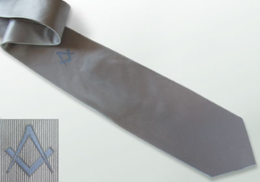 Krawatte mit Freimaurer Symbol, silber