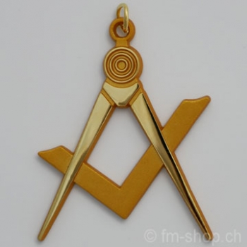 Abzeichen "Winkel/Zirkel", Winkel ungleichschenklig, vergoldet