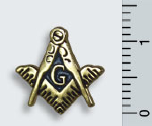 Pin's "Equerre & Compas", 18 ct doré