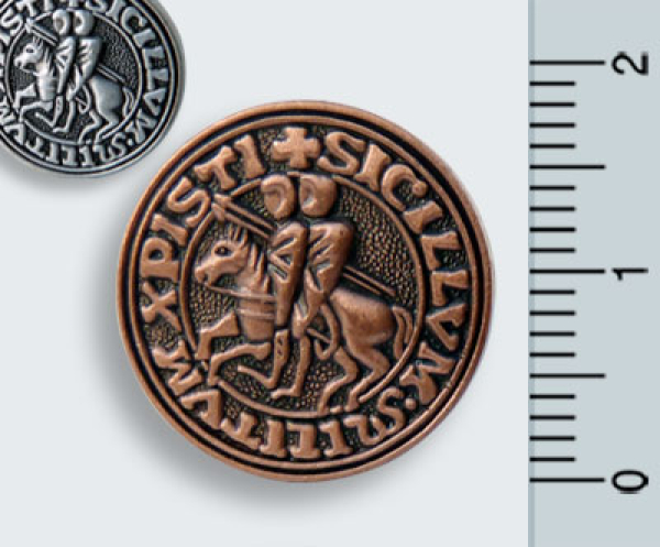 Masonic Knights Templar Seal Freemasonry Pewter Pin Badge 